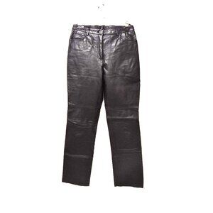 Vintage Danier Black Leather Pants – Fully Lined Size 6 Y2K Matrix Darkwear Goth